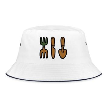 Gardening Tools Gardeners Landscaping Garden - Bucket Hat - white/navy - Front