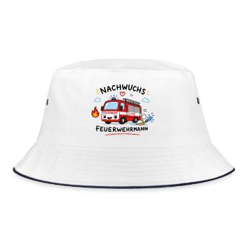 Nachwuchs Feuerwehrmann Cartoon - Bucket Hat - Weiß/Navy - Vorne