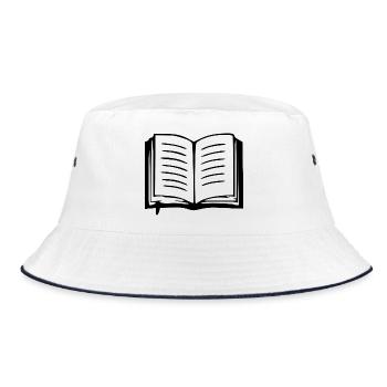 Buch Bücher lesen Geschenk - Bucket Hat - Weiß/Navy - Vorne