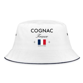Souvenir de voyage coordonné Cognac France - Bob - blanc/marine - Devant