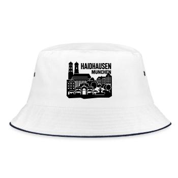 München Skyline Haidhausen - Bucket Hat - Weiß/Navy - Vorne