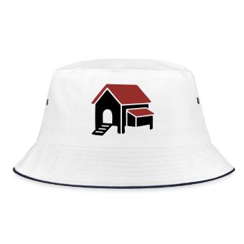Chicken coop farm icon - Bucket Hat - white/navy - Front