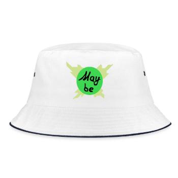 May be – Grüner Kreis Grafik - Bucket Hat - Weiß/Navy - Vorne