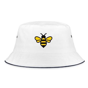 Pop Point Bee in Honey Style - Bucket Hat - white/navy - Front