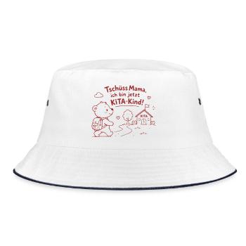KITA-Abenteuer mit Teddy - Bucket Hat - Weiß/Navy - Vorne