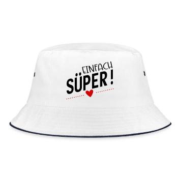 Süper - Bucket Hat - Weiß/Navy - Vorne