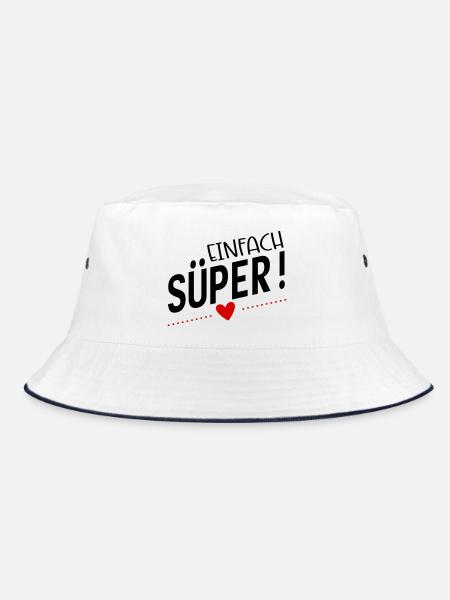 Süper - Bucket Hat - Weiß/Navy - Vorne