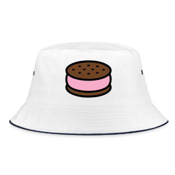 Eissandwich Keks Grafik - Bucket Hat - white/navy - Front