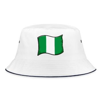 Nigeria Flag Graphic Print - Bucket Hat - white/navy - Front