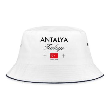 Antalya Turkey Coordinates Travel Souvenir - Bucket Hat - white/navy - Front