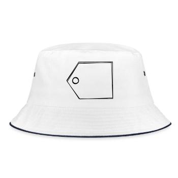 Etikett handgezeichnet - Bucket Hat - Weiß/Navy - Vorne
