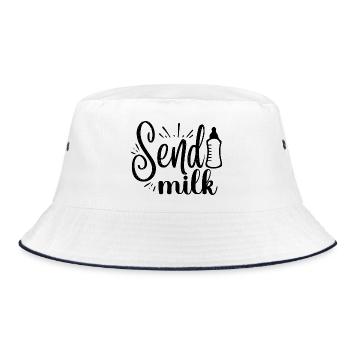 Send Milk. Lustiges Mutter Design. - Bucket Hat - Weiß/Navy - Vorne