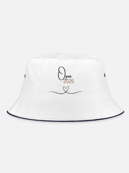 Opa 2026 –Geschenk für Opa since 2026, Weihnachten - Bucket Hat - Weiß/Navy