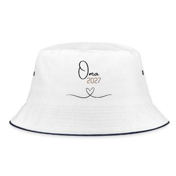 Oma 2027 – Babyankündigung für die Oma, Geschenk - Bucket Hat - Weiß/Navy - Vorne