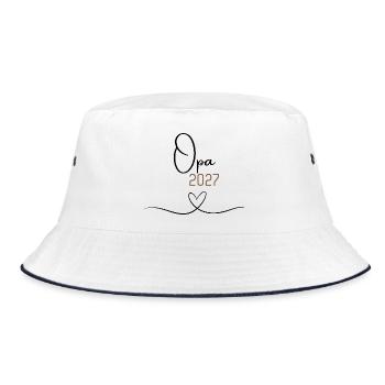 Opa 2027 – Babyankündigung für die Opa, Geschenk - Bucket Hat - Weiß/Navy - Vorne