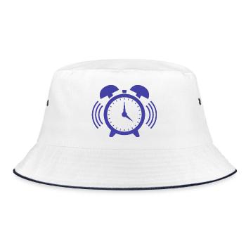 Wecker - Bucket Hat - Weiß/Navy - Vorne