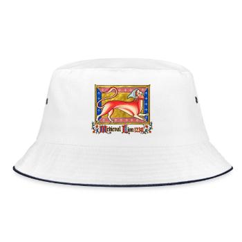 Mittelalterlicher Löwe (1230) - Bucket Hat - Weiß/Navy - Vorne