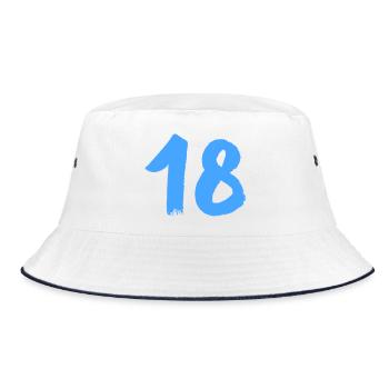 18- - Bucket Hat - Weiß/Navy - Vorne