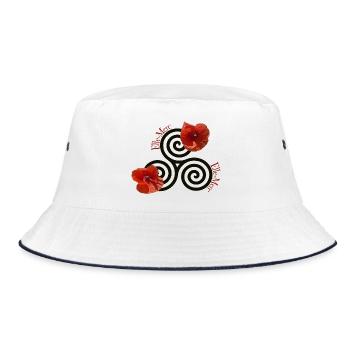 Celtic Mohn - Bucket Hat - Weiß/Navy - Vorne
