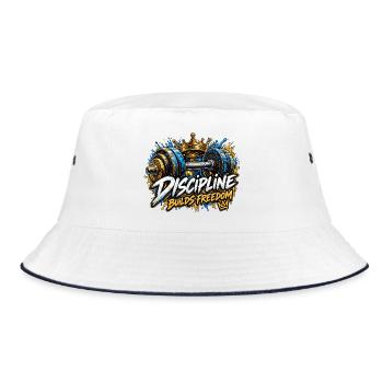 Disziplin baut Freiheit - Bucket Hat - Weiß/Navy - Vorne