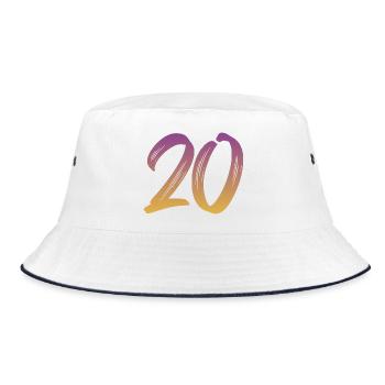 20 - Bucket Hat - Weiß/Navy - Vorne