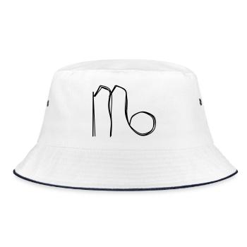 Sternzeichen Jungfrau handgezeichnet - Bucket Hat - Weiß/Navy - Vorne