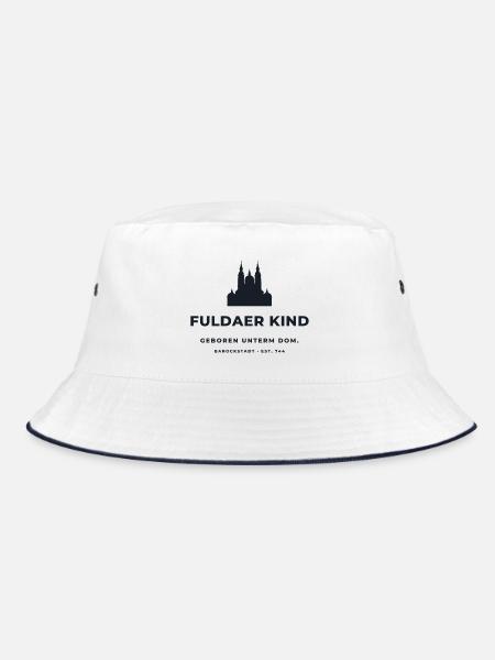 Fuldaer Kind – Domstadt Fulda seit 744 - Bucket Hat - Weiß/Navy