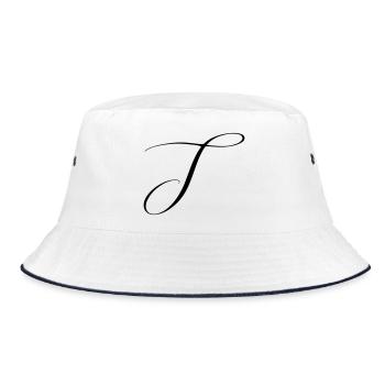 Name mit Anfangsbuchstabe J Julia Jonas Jana Jakob - Bucket Hat - Weiß/Navy - Vorne