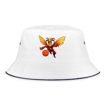 Biene Basketballer - Bucket Hat - Weiß/Navy - Vorne