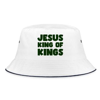 Jesus König der Könige - Bucket Hat - Weiß/Navy - Vorne