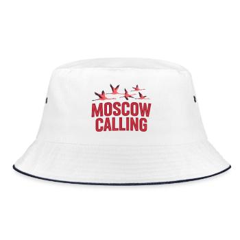 Moskau ruft Flamingos - Bucket Hat - Weiß/Navy - Vorne