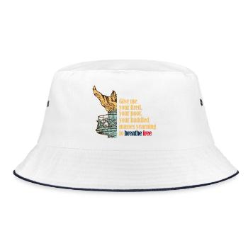 Gib mir deine Müdigkeit - Bucket Hat - Weiß/Navy - Vorne