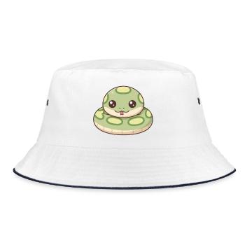 Anakonda Schlange - Bucket Hat - Weiß/Navy - Vorne