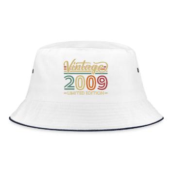 Vintage 2009 Limited Edition Geburtstag Retro - Bucket Hat - Weiß/Navy - Vorne