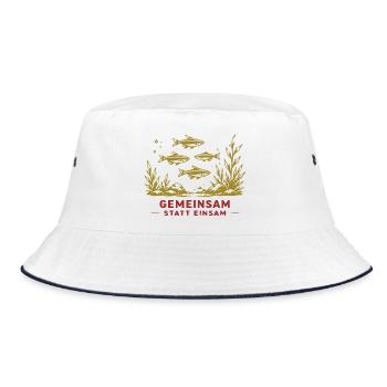 Gemeinsam statt Einsam Unterwasserwelt - Bucket Hat - Weiß/Navy - Vorne