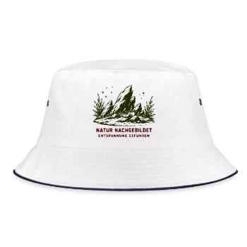 Natur Nachgebildet Entspannung Gefunden - Bucket Hat - Weiß/Navy - Vorne