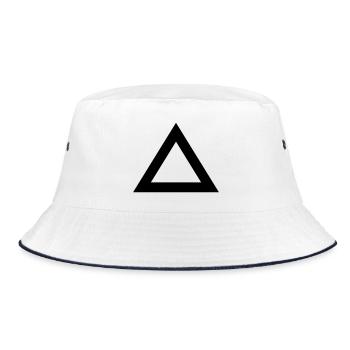 Dreieck Rand - Bucket Hat - Weiß/Navy - Vorne