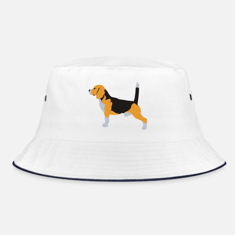 Beagle - Bucket Hat - Weiß/Navy