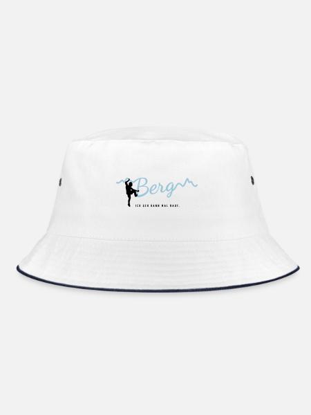 BERG - ICH GEH DANN MAL RAUF - Bucket Hat - Weiß/Navy - Vorne