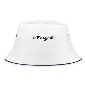 I love my dog - Bucket Hat - white/navy - Front