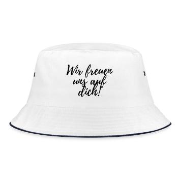 We look forward to seeing you! - Bucket Hat - white/navy - Front