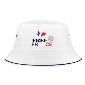 Tricolor Rooster Free France - Bucket Hat - white/navy - Front