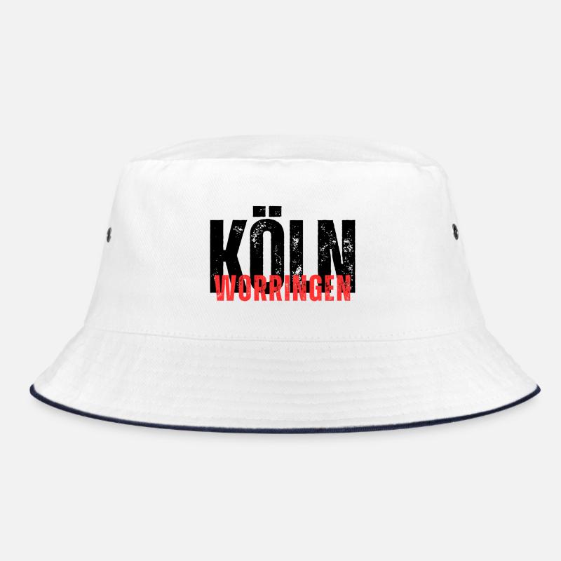 Worringen black red - Bucket Hat - white/navy