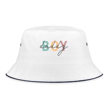 Boy Dad Shirt – Proud Daddy Design - Bucket Hat - white/navy - Front