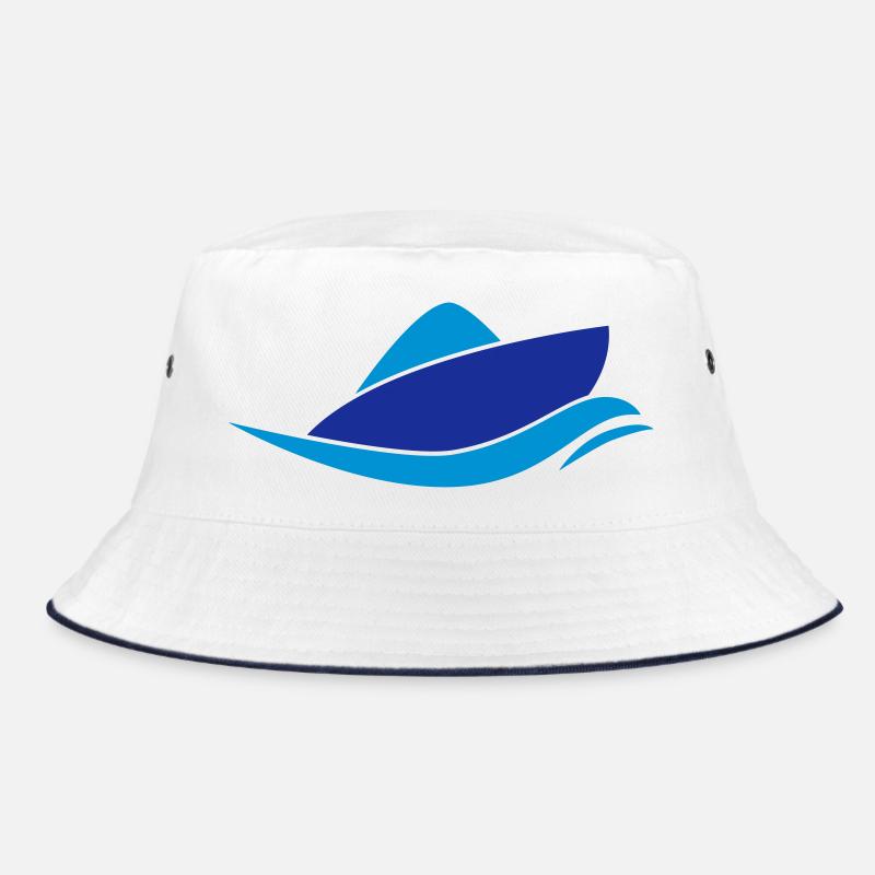 Boot - Bucket Hat - Weiß/Navy