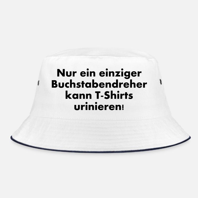 Transposed letters can urinate TShirts - Bucket Hat - white/navy