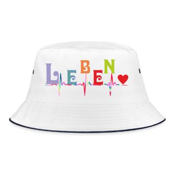 Heart Heart Curve LIFE - Bucket Hat - white/navy - Front