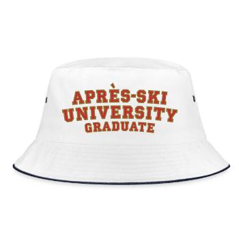 Apres Ski University Graduate (Rot Gold) - Bucket Hat - white/navy - Front