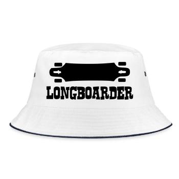 Longboard,Longboarder,Skateboard,Skate,Skater - Bucket Hat - white/navy - Front