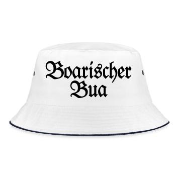 Boarischer Bua - Ein Junge aus Bayern - Bucket Hat - Weiß/Navy - Vorne